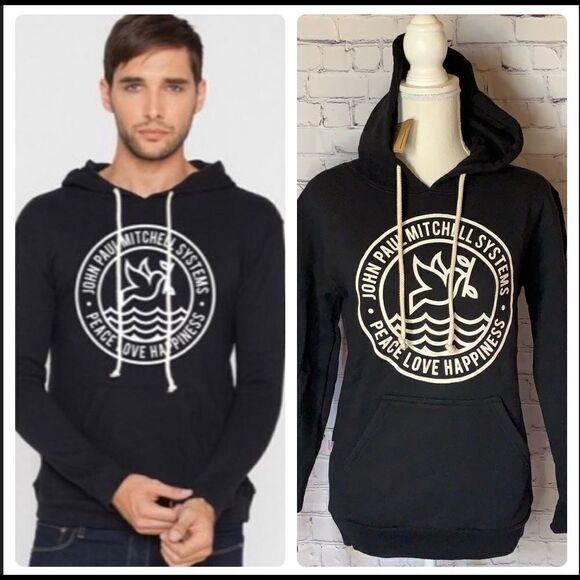 John Paul Mitchell Sweaters - John Paul Mitchell Peace Love Happiness Hoodie XSMALL